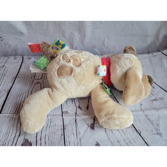 Taggies Buddy Dog Plush Tan Puppy 12" Mary Meyer Stuffed Animal toy Bean Bottom - Picture 3 of 9